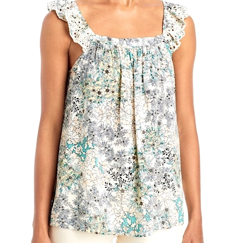 Fever Floral Spring/Summer Ruffle Top Size Large NWT